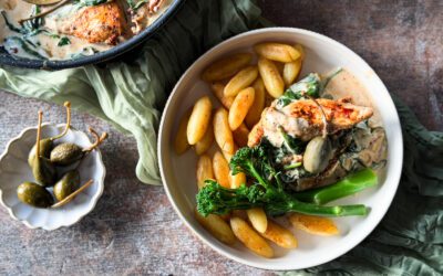 Kurczak w sosie śmietanowo-szpinakowym